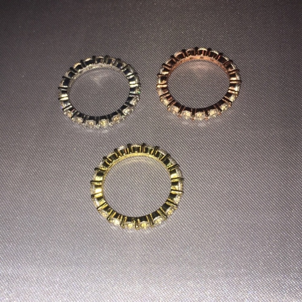 Bebe Set Of 3 Stackable Rings J-Lo - image 3